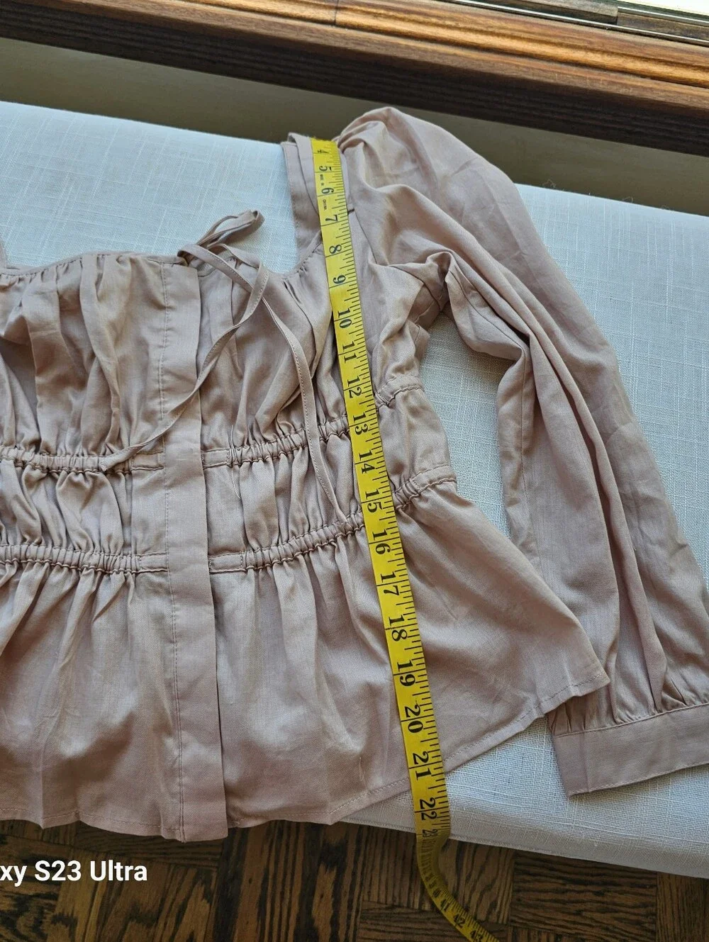 New! J. Crew Sz 8 Cinched-waist Top in Cream Herringbone Cotton NWT
